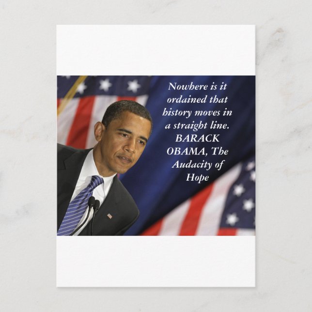 Barack Obama-citat om historia Vykort (Framsida)