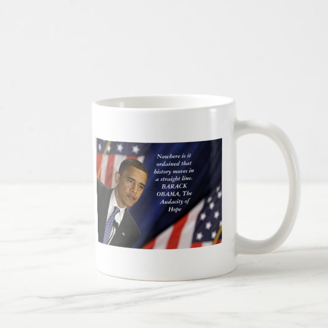 Barack Obama citationstecken på historia Kaffemugg (Höger)