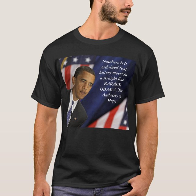 Barack Obama citationstecken på historia Tee (Framsida)