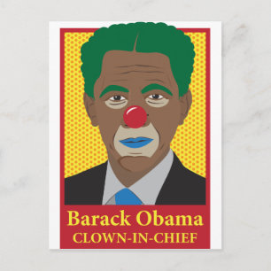 Barack Obama Clown Vykort