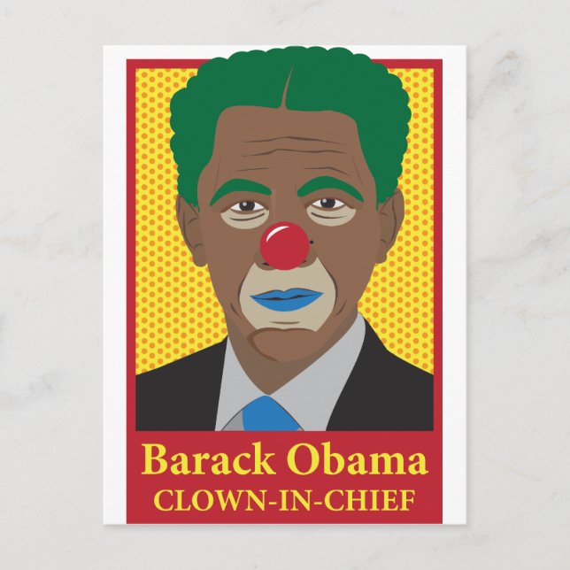 Barack Obama Clown Vykort (Framsida)