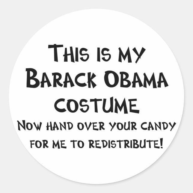 Barack Obama Costume Runt Klistermärke (Framsida)