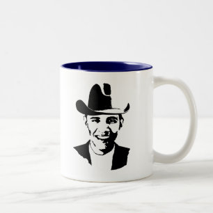 Barack Obama cowboyhatt Två-Tonad Mugg