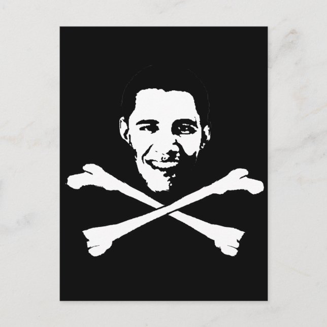 Barack Obama Crossbone Vykort (Framsida)