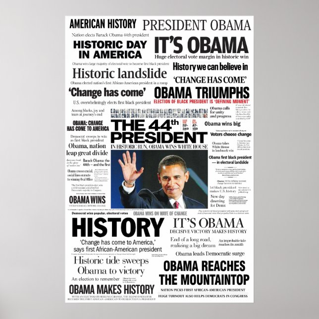 Barack Obama: Den 44:e presidenten Poster. Poster (Framsidan)