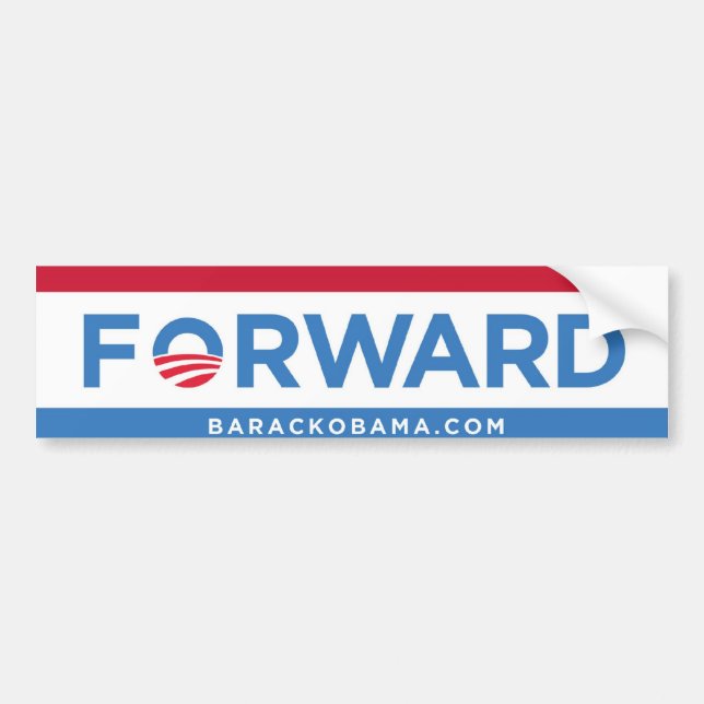 Barack Obama eftersänder (rött, vit och blått) Bildekal (Framsidan)