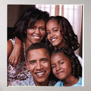 Barack Obama & Family_ Poster_av Elenne Poster