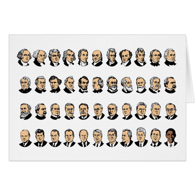 Barack Obama - Förenta Staternas Presidenter Hälsningskort (Framsidan Horizontal)