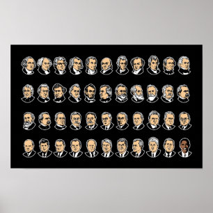 Barack Obama - Förenta Staternas Presidenter Poster