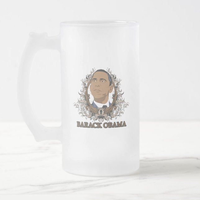 Barack Obama Frostat Ölglas (Vänster)