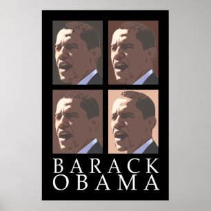 Barack Obama Fyra Porträtt Poster