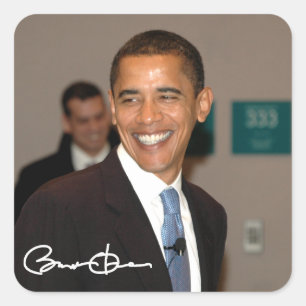 Barack Obama Fyrkantigt Klistermärke