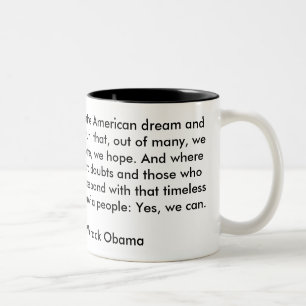 Barack Obama - Godkännande Tal Två-Tonad Mugg