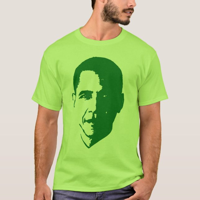 Barack Obama grön T-tröja Tee Shirt (Framsida)