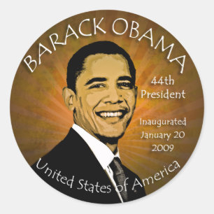Barack Obama Grungeklistermärkear Runt Klistermärke