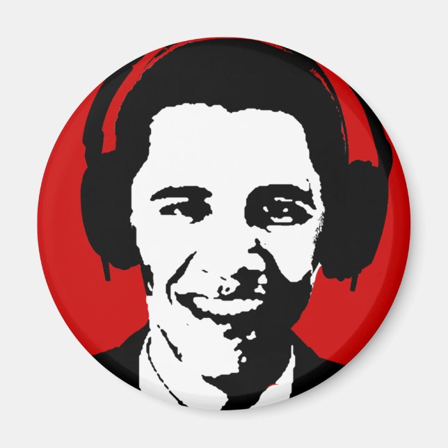 Barack Obama-hörlurar Magnet (Framsidan)