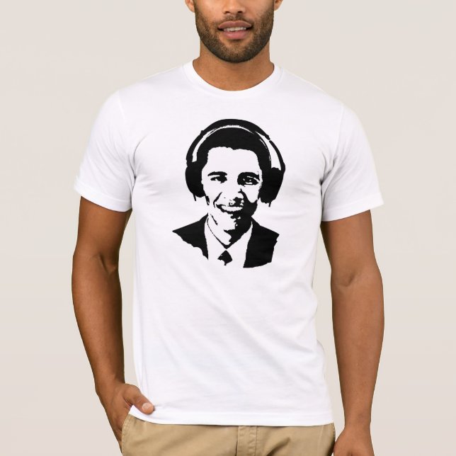 Barack Obama hörlurart-skjorta Tee Shirt (Framsida)