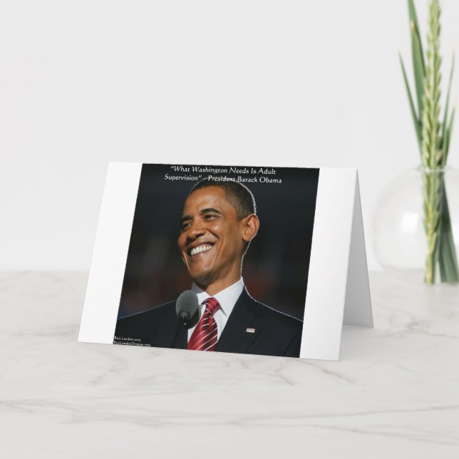 Barack Obama & Humor Citat Presentidéer & Kort (Framsida)