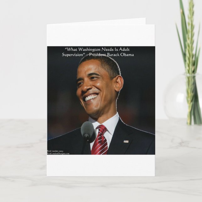 Barack Obama & Humor Citat Presentkort & Kort (Framsida)
