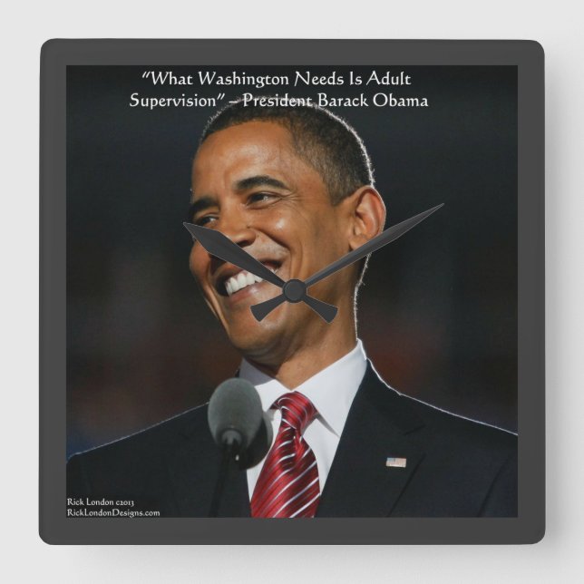 Barack Obama Humor Citat Väggklocka (Framsida)