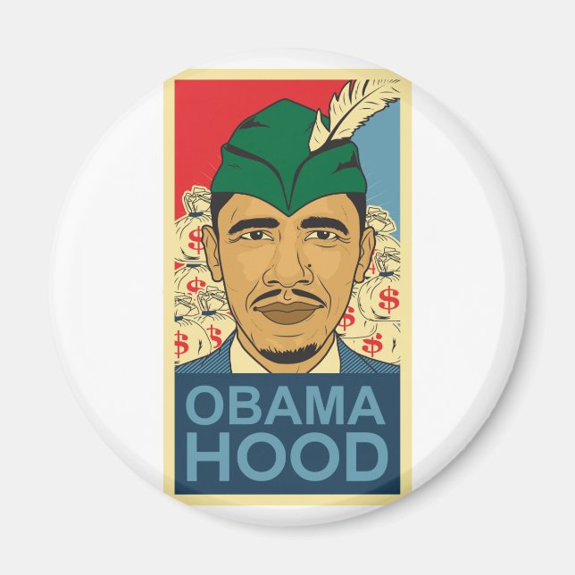 Barack Obama Huva Robin Huva Button Barrack Obama. Magnet (Framsidan)