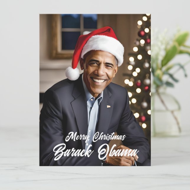 Barack Obama i jultomten Julkort (Stående Fram)