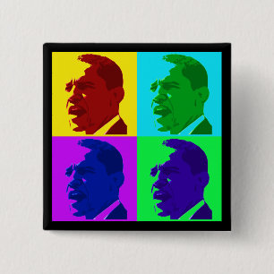 Barack Obama i uppehällefärg (knäppas Foursquar Knapp