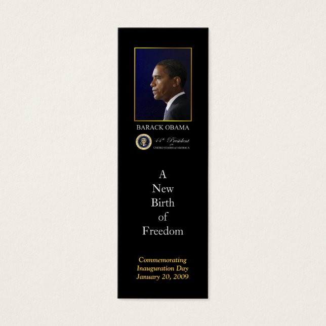 Barack Obama Installationsprofil Litet Visitkort (Framsidan)