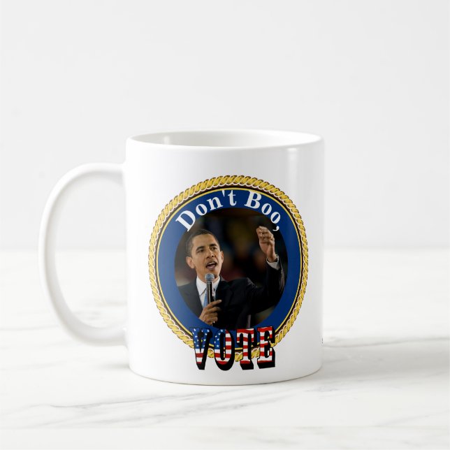 Barack Obama.....inte boo, OMRÖSTNING Kaffemugg (Vänster)