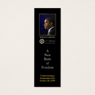 Barack Obama Invigningsprofil Litet Visitkort