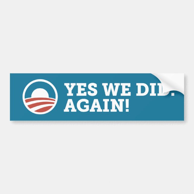 Barack Obama ja gjorde vi igen bildekalblått Bildekal (Framsidan)
