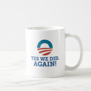 Barack Obama ja gjorde vi igen (vit) Kaffemugg