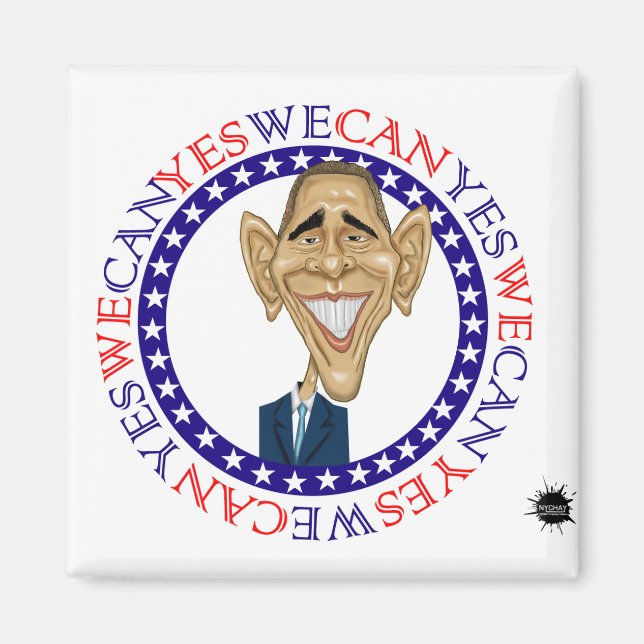 Barack Obama Ja, vi kan - Red and Blue Magnet (Framsidan)