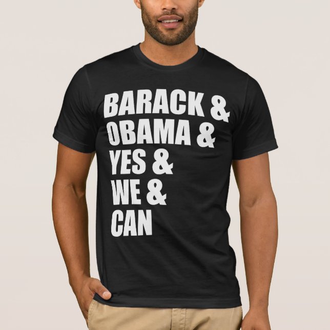Barack & Obama & ja & vi & kan T-tröja Tee Shirt (Framsida)