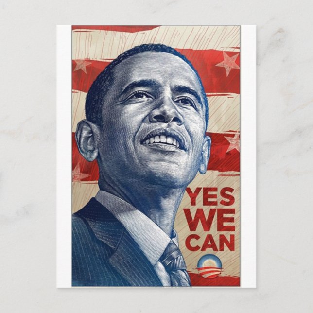Barack Obama Ja, vi kan Vykort (Framsida)
