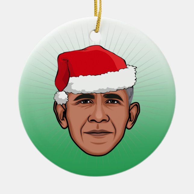 BARACK OBAMA Jul Julgransprydnad Keramik (Framsidan)