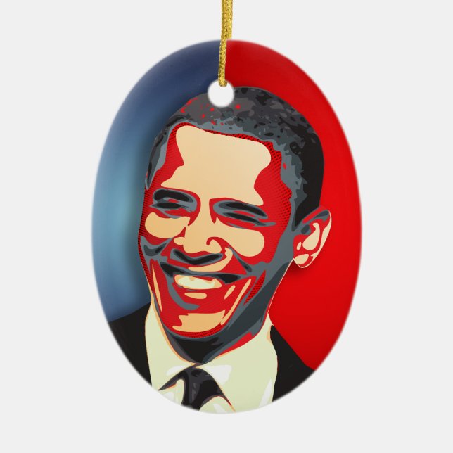 Barack Obama Julgransprydnad Keramik (Framsidan)