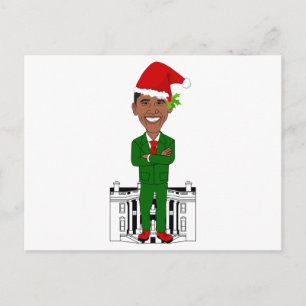 barack obama jultomten helg vykort