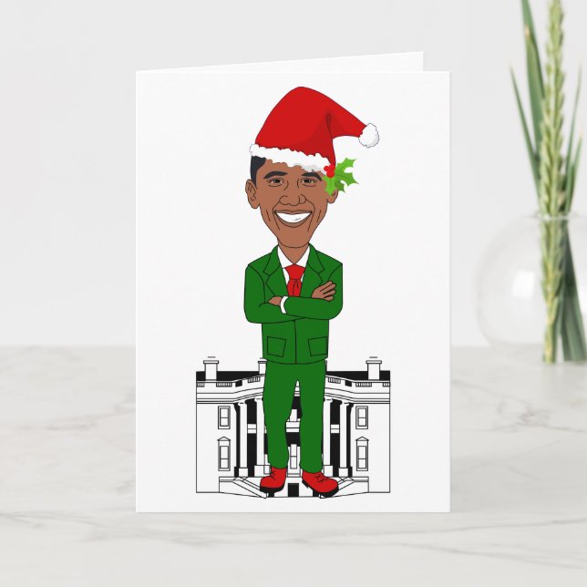 Barack Obama jultomten Helgkort (Framsida)