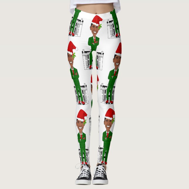 Barack obama jultomten leggage leggings (Framsida)