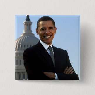 Barack Obama - kvadrera klämmer fast Knapp