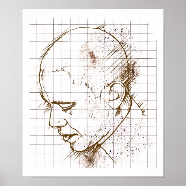Barack Obama Line Teckning Poster (Framsidan)