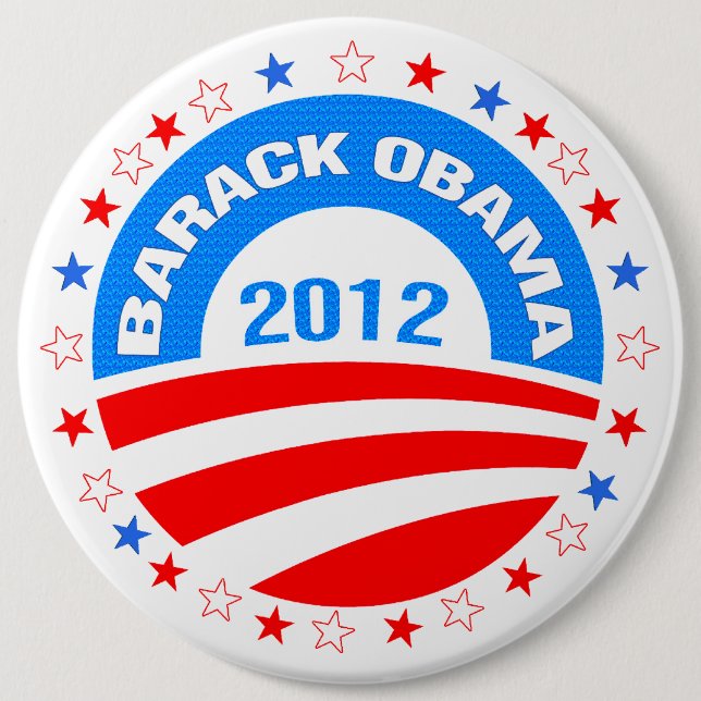 Barack Obama Logotyp 2012-Diamond Mönster Struktur Knapp (Framsida)
