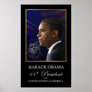 Barack Obama med den John Kennedy affischen Poster