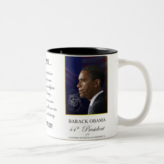 Barack Obama med John F. Kennedy - mugg (Höger)