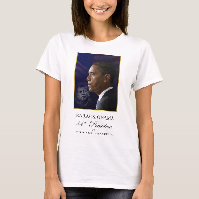 Barack Obama med president Kennedy Shirt Tee (Framsida)