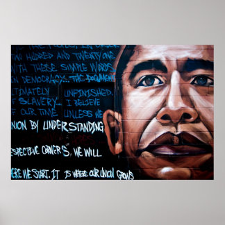Barack Obama Mural & Tal, Brooklyn, New York Poster