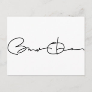 Barack Obama Namnteckning Vykort