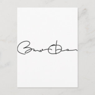 Barack Obama Namnteckning Vykort