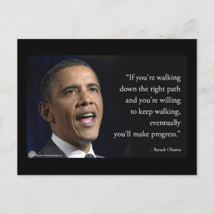 Barack Obama Och "Göra Framsteg" Citat Vykort